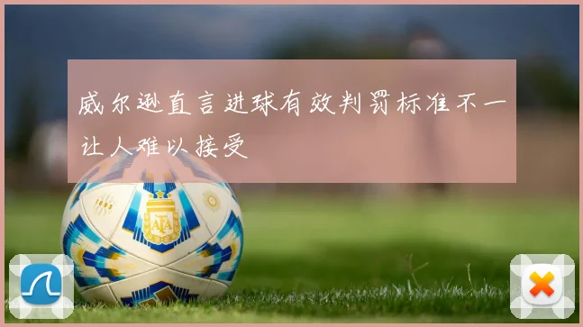 威尔逊直言进球有效判罚标准不一让人难以接受